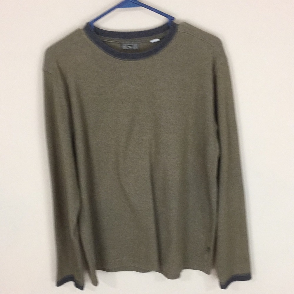 REI Olive Sweatshirt with Contrasting Trim Size Medium